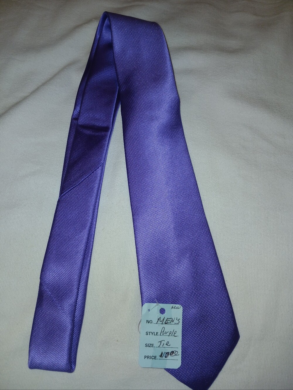 NWT Men's Purple Satin Tie - Classic Solid Neckwear.